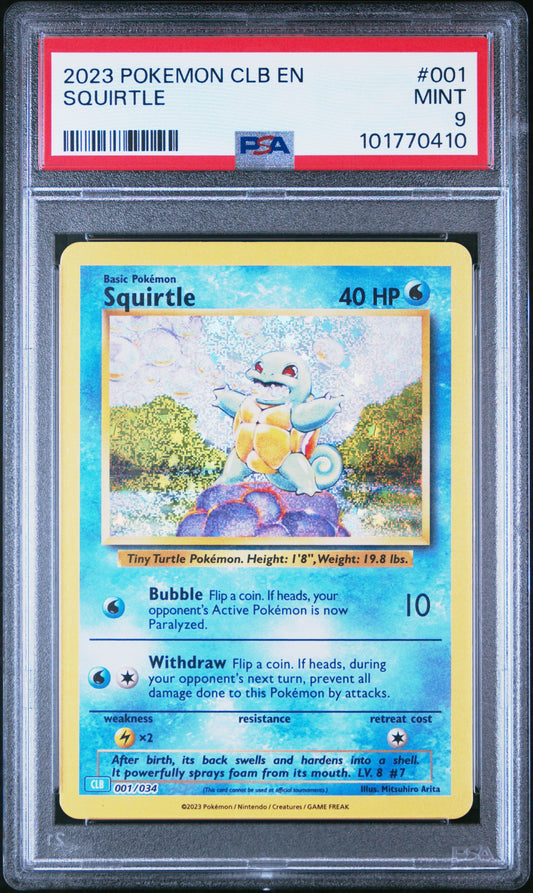 2023 Pokemon Clb Blastoise & Suicune Ex Deck #001 Squirtle PSA 9