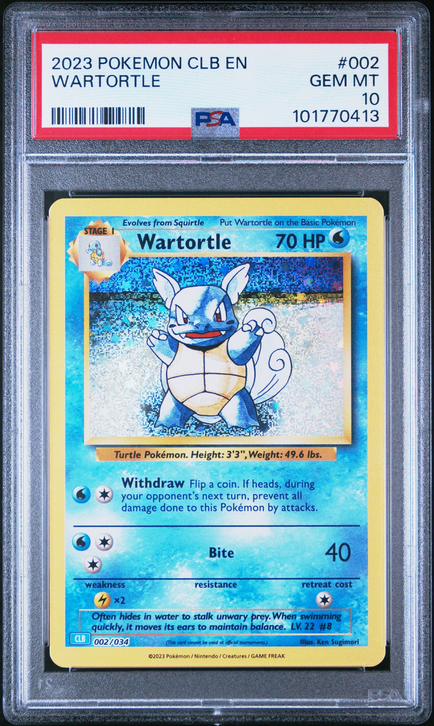 2023 Pokemon Clb Blastoise & Suicune Ex Deck #002 Wartortle PSA 10