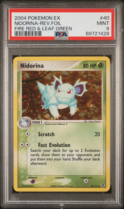 2004 Pokemon Ex #40 Nidorina-Rev.Foil Fire Red & Leaf Green PSA 9