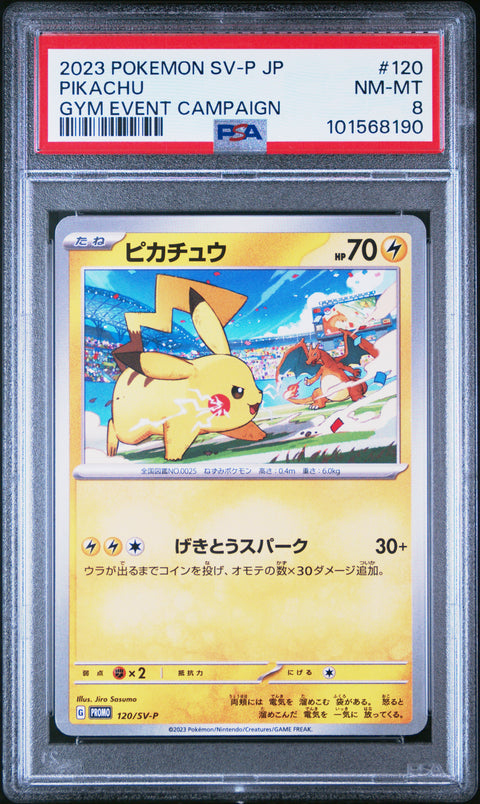 2023 Pokemon Japanese Sv-P Promo #120 Pikachu Gym Event Campaign PSA 8