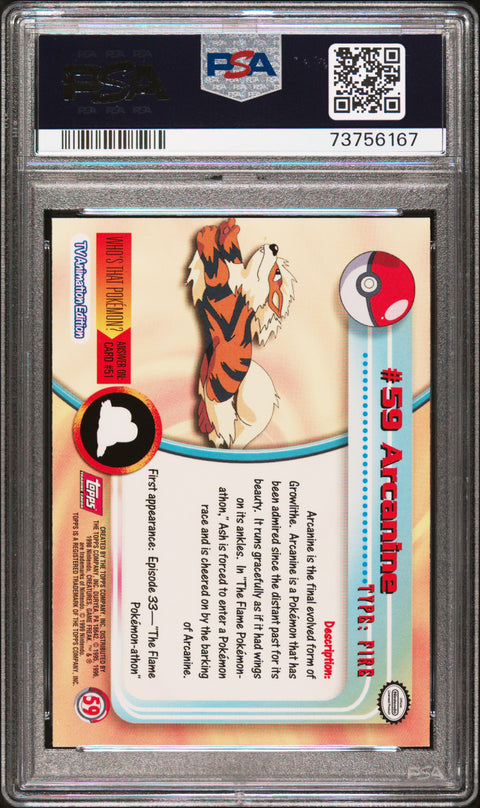 1999 Topps Pokemon Tv #59 Arcanine PSA 9