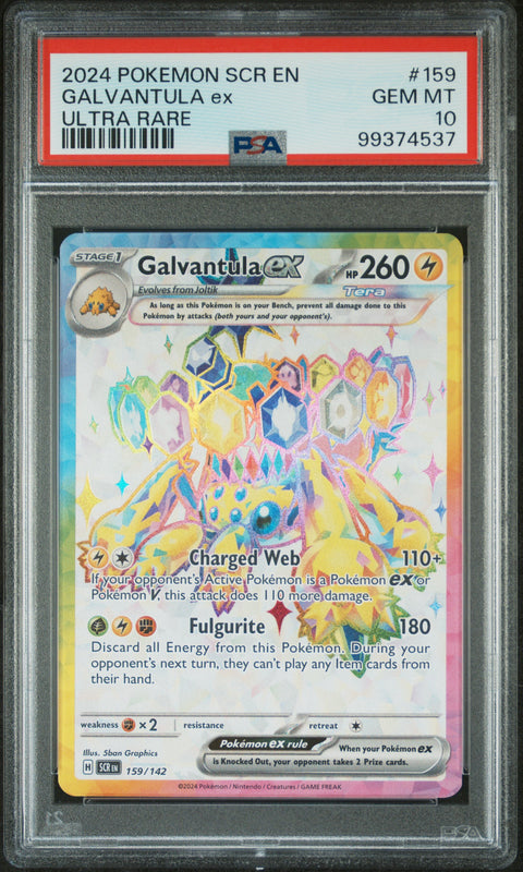 2024 Pokemon Scr En-Stellar Crown #159 Galvantula Ex Ultra Rare PSA 10