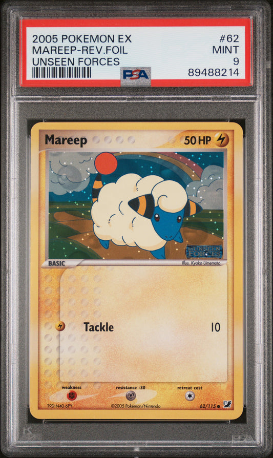 2005 Pokemon Ex Unseen Forces #62 Mareep-Rev.Foil Unseen Forces PSA 9