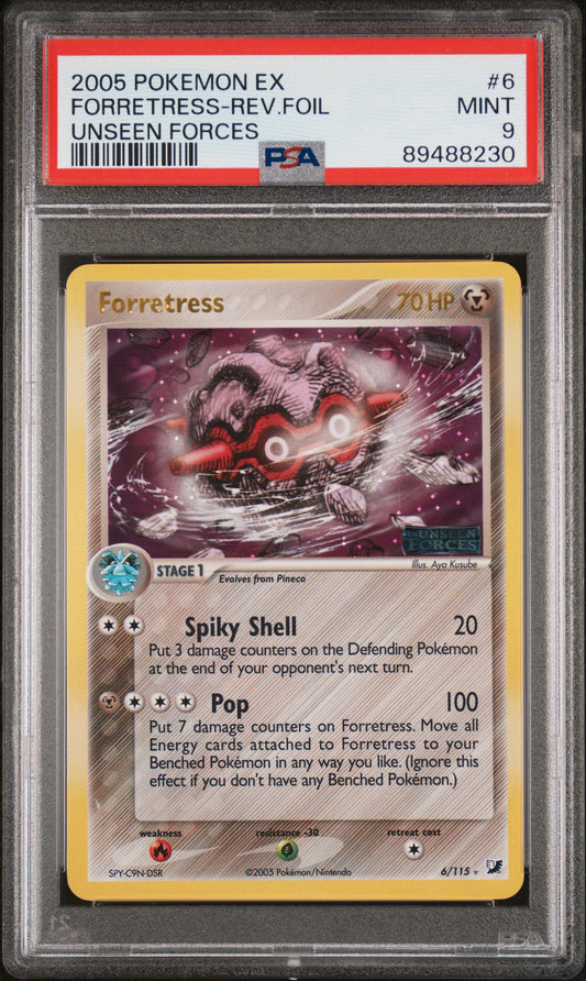 2005 Pokemon Ex Unseen Forces #6 Forretress-Rev.Foil Unseen Forces PSA 9