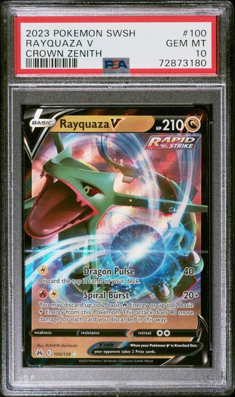 2023 Pokemon Sword And Shield Crown Zenith #100 Rayquaza V Crown Zenith PSA 10