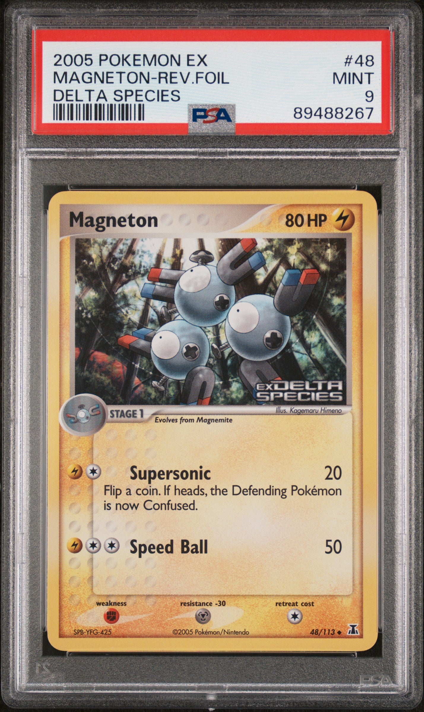 2005 Pokemon Ex Delta Species #48 Magneton-Rev.Foil Delta Species PSA 9