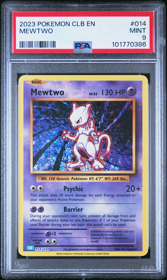 2023 Pokemon Clb- Classic Blastoise & Suicune Ex Deck #014 Mewtwo PSA 9