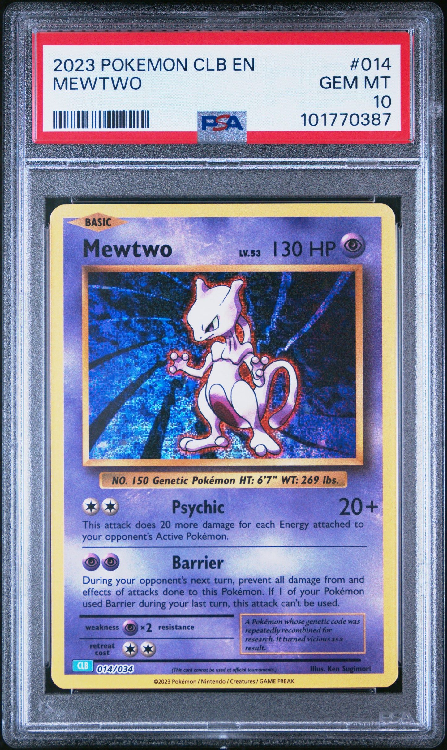 2023 Pokemon Clb-Classic Blastoise & Suicune Ex Deck #014 Mewtwo PSA 10