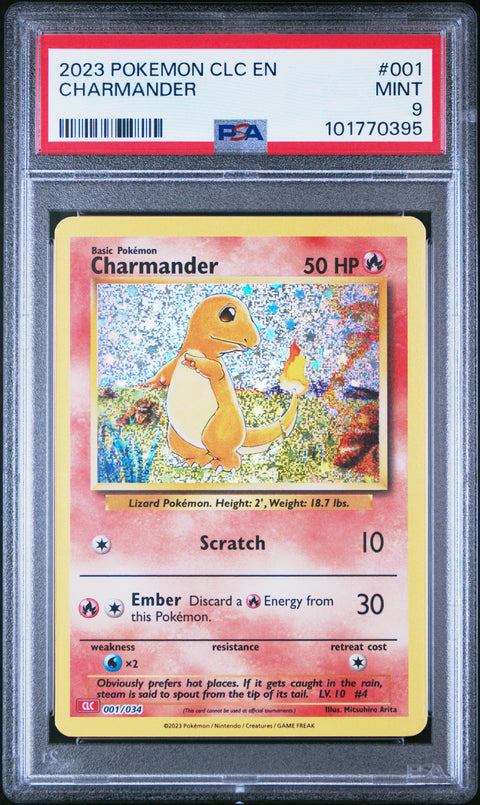 2023 Pokemon Clc- Classic Charizard & Ho-Oh Ex Deck #001 Charmander PSA 9