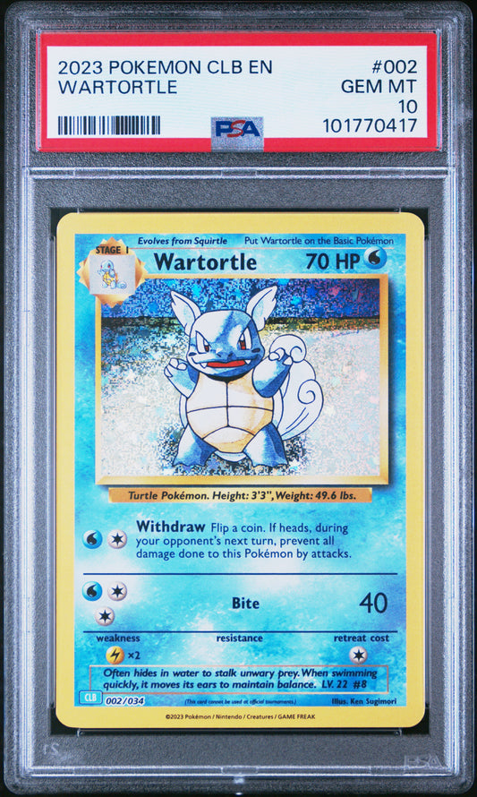 2023 Pokemon Clb- Classic Blastoise & Suicune Ex Deck #002 Wartortle PSA 10