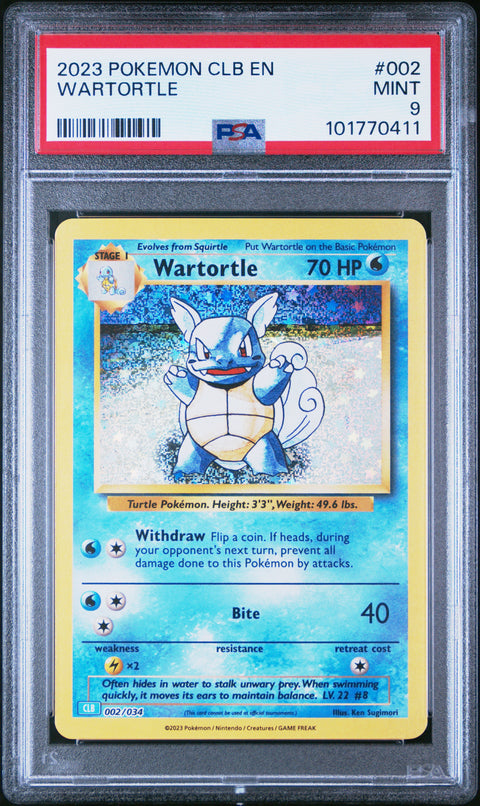 2023 Pokemon Clb- Blastoise & Suicune Ex Deck #002 Wartortle PSA 9