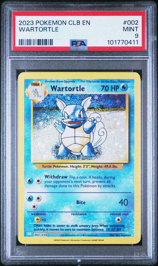 2023 Pokemon Clb- Blastoise & Suicune Ex Deck #002 Wartortle PSA 9