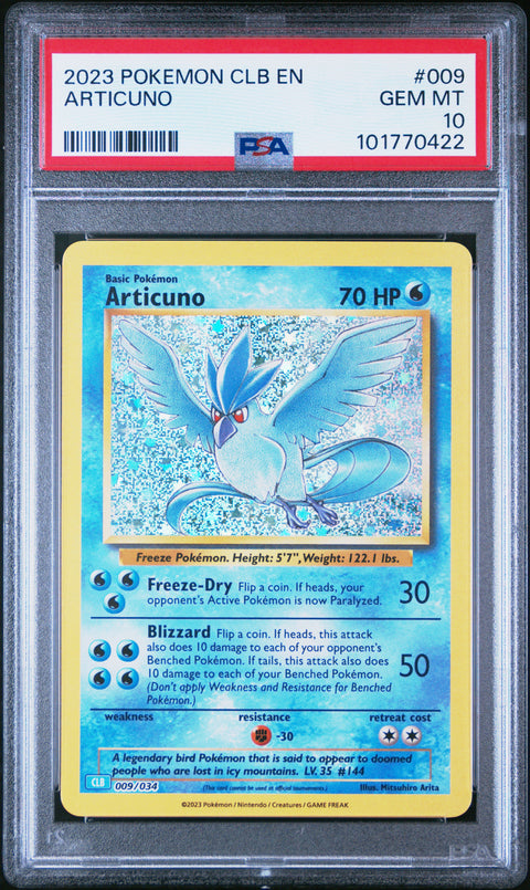 2023 Pokemon Clb- Blastoise & Suicune Ex Deck #009 Articuno PSA 10