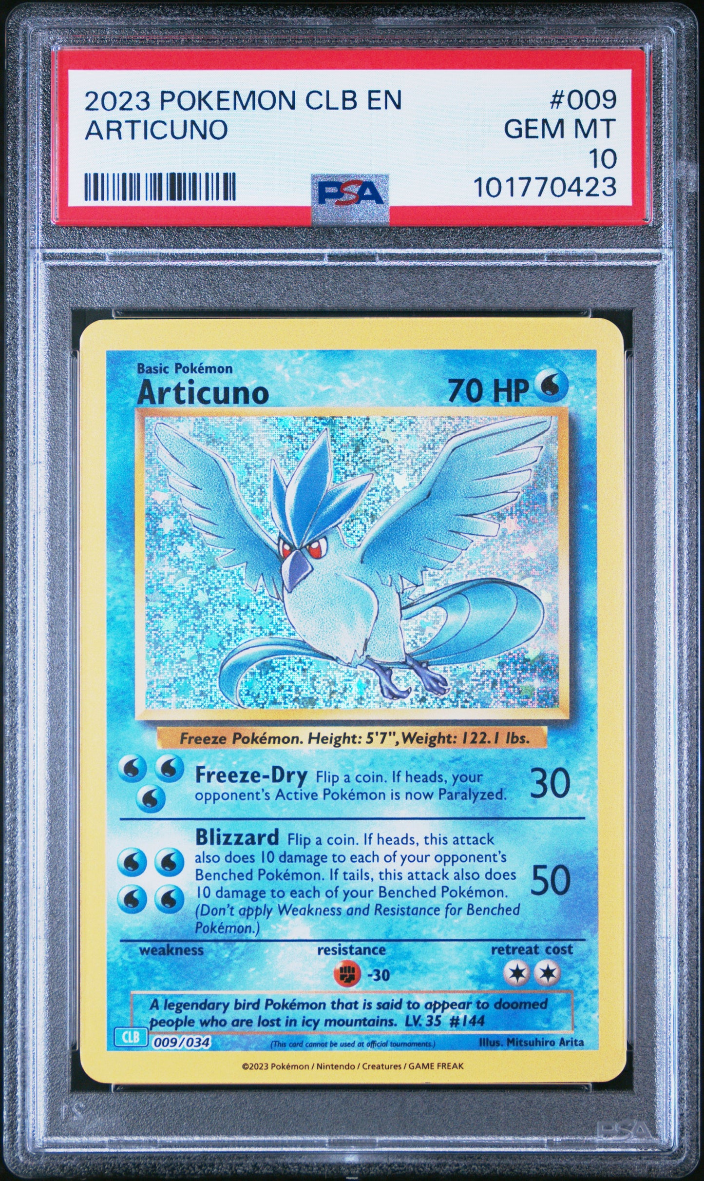 2023 Pokemon Clb- Blastoise & Suicune Ex Deck #009 Articuno PSA 10