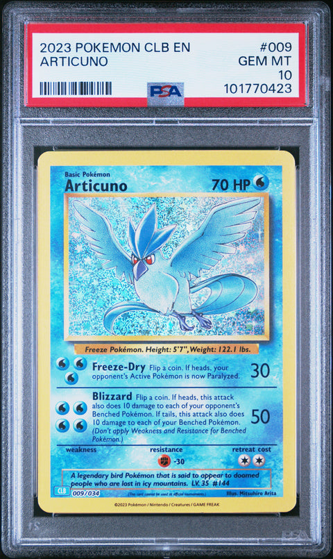 2023 Pokemon Clb- Blastoise & Suicune Ex Deck #009 Articuno PSA 10