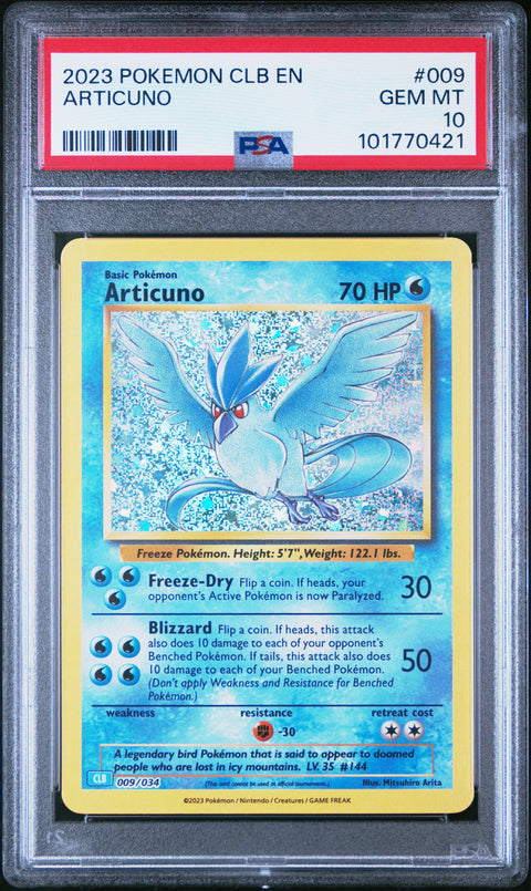 2023 Pokemon Clb- Blastoise & Suicune Ex Deck #009 Articuno PSA 10
