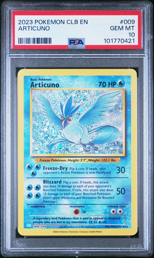 2023 Pokemon Clb- Blastoise & Suicune Ex Deck #009 Articuno PSA 10