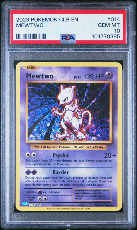 2023 Pokemon Clb- Blastoise & Suicune Ex Deck #014 Mewtwo PSA 10