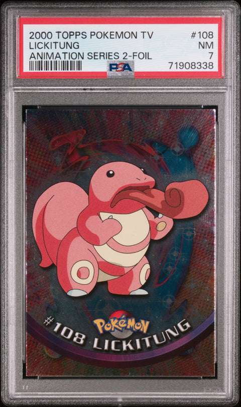 2000 Topps Pokemon Tv Animation Series 2 #108 Lickitung  PSA 7