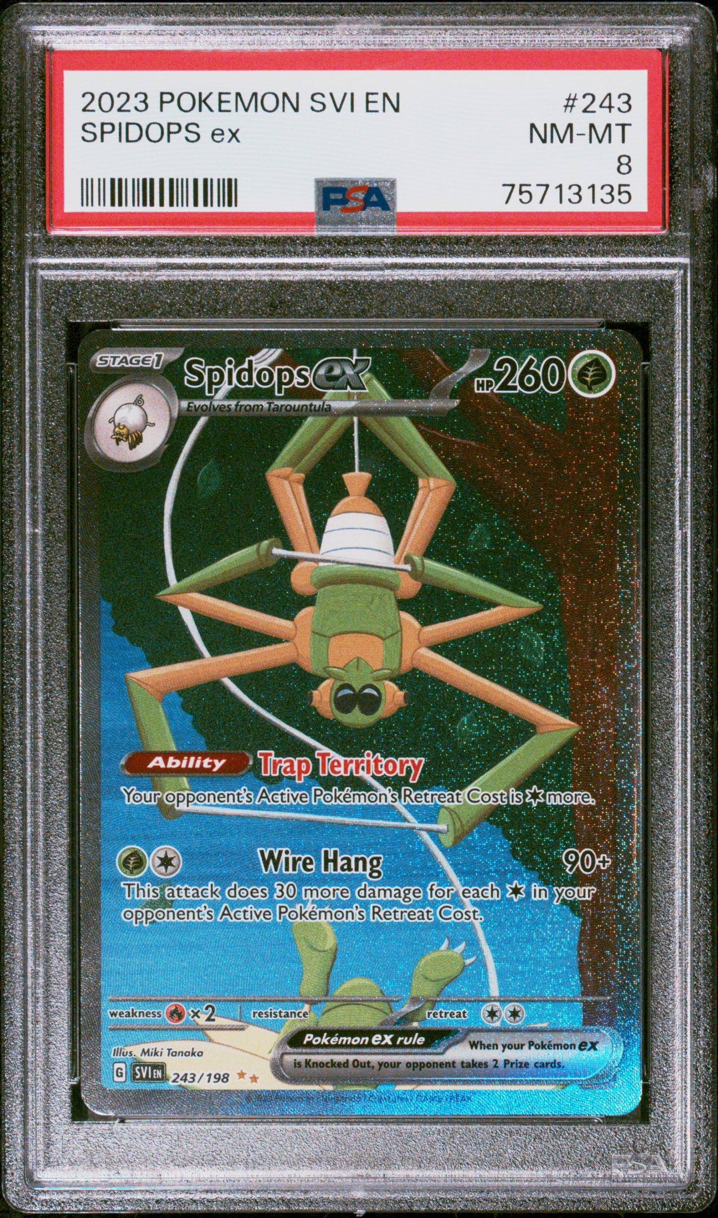 2023 Pokemon Svi En-Scarlet & Violet #243 Spidops Ex SIR PSA 8
