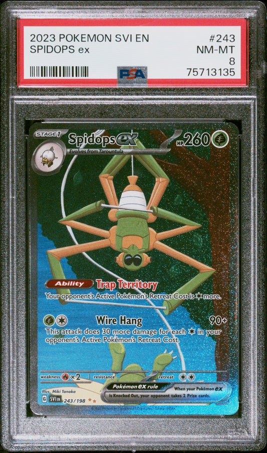 2023 Pokemon Svi En-Scarlet & Violet #243 Spidops Ex SIR PSA 8