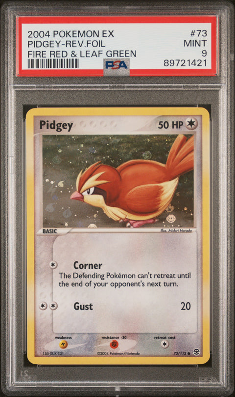 2004 Pokemon Ex Fire Red & Leaf Green #73 Pidgey-Rev.Foil PSA 9