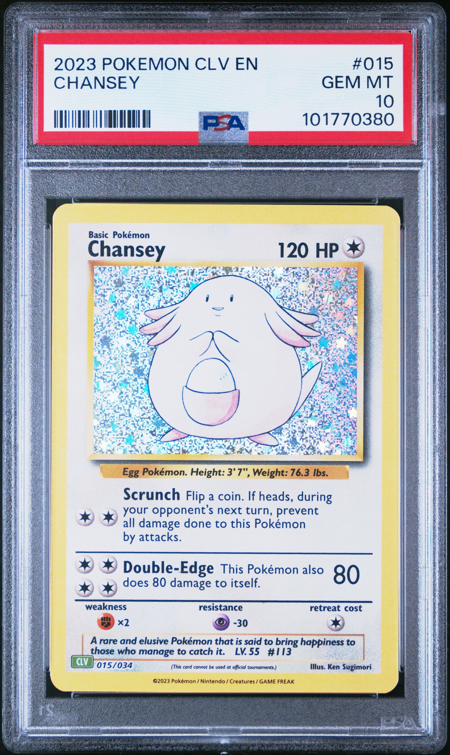 2023 Pokemon Clv-TCG Classic Venusaur & Lugia Ex Deck #015 Chansey PSA 10
