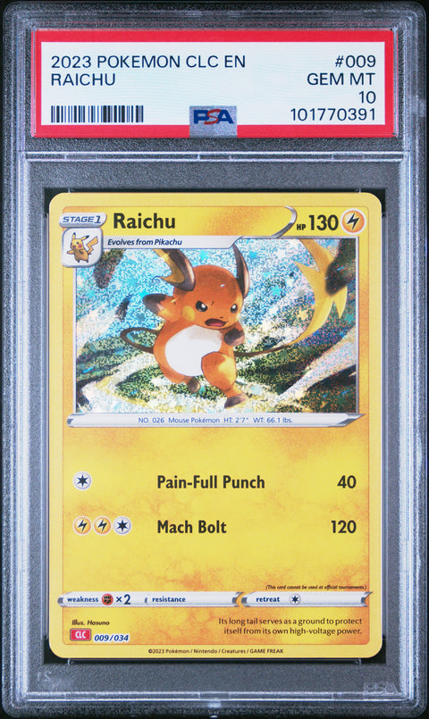 2023 Pokemon Clc- TCG Classic Charizard & Ho-Oh Ex Deck #009 Raichu PSA 10
