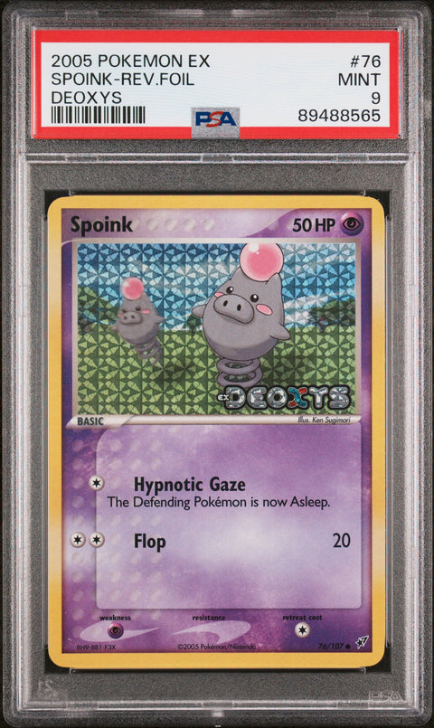 2005 Pokemon Ex Deoxys #76 Spoink-Rev.Foil Deoxys PSA 9