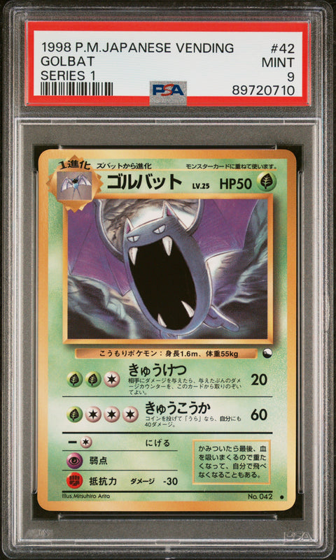 1998 Pokemon Japanese Vending #42 Golbat Series 1 PSA 9