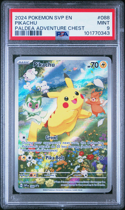 2024 Pokemon Svp En-Sv Black Star Promo #088 Pikachu PSA 9