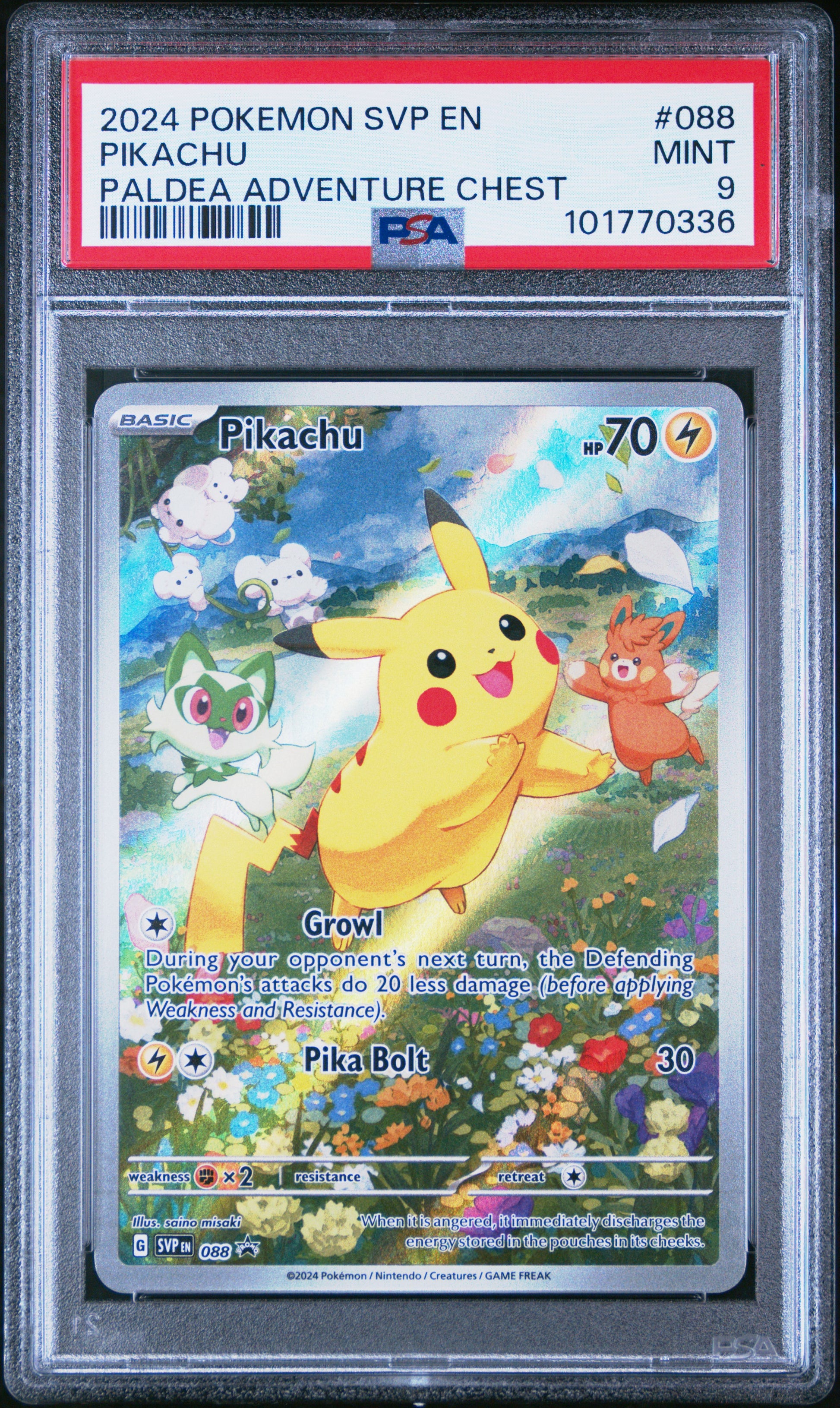 2024 Pokemon Svp En-Sv Black Star Promo #088 Pikachu PSA 9