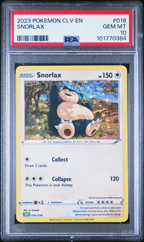 2023 Pokemon Clv-TCG Classic Venusaur & Lugia Ex Deck #016 Snorlax PSA 10