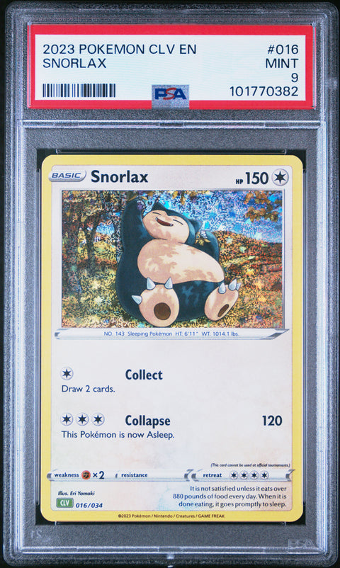 2023 Pokemon Clv-TCG Classic Venusaur & Lugia Ex Deck #016 Snorlax PSA 9