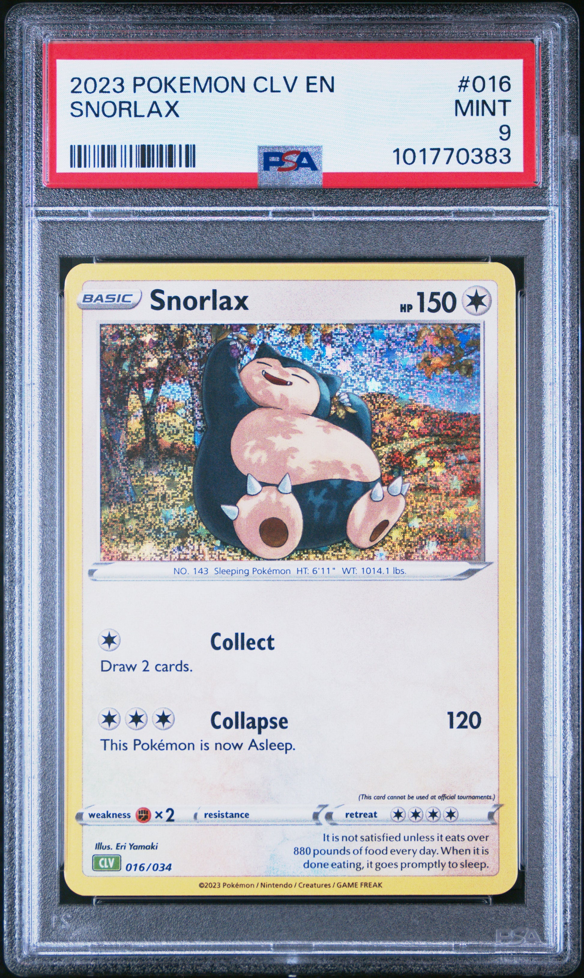 2023 Pokemon Clv-TCG Classic Venusaur & Lugia Ex Deck #016 Snorlax PSA 9