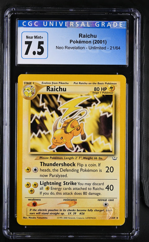 2001 Neo Revelation #21/64 Raichu CGC 7.5