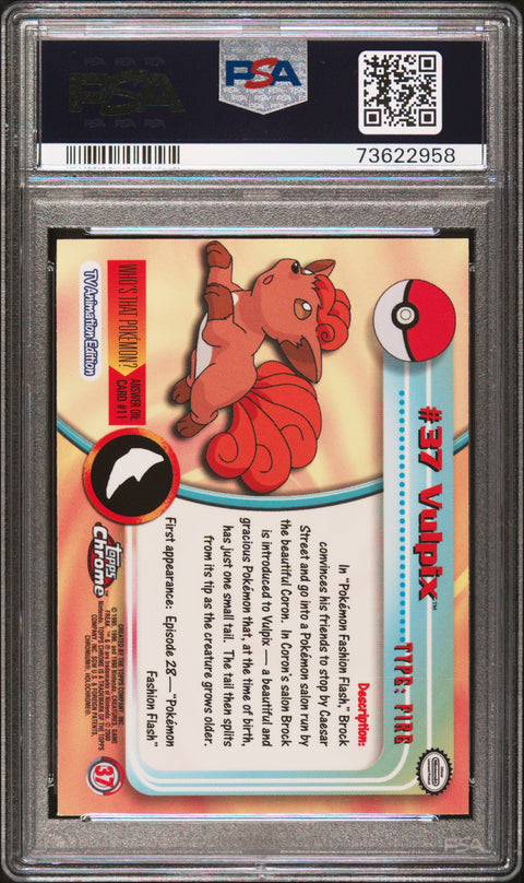 2000 Topps Chrome Pokemon T.V. #37 Vulpix Pokemon T.V. PSA 8