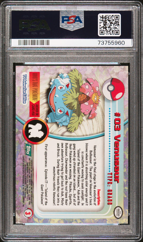 1999 Topps Pokemon Tv #3 Venusaur PSA 6