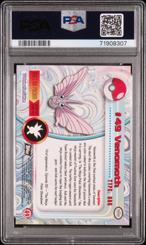 1999 Topps Pokemon Tv #49 Venomoth Foil PSA 7