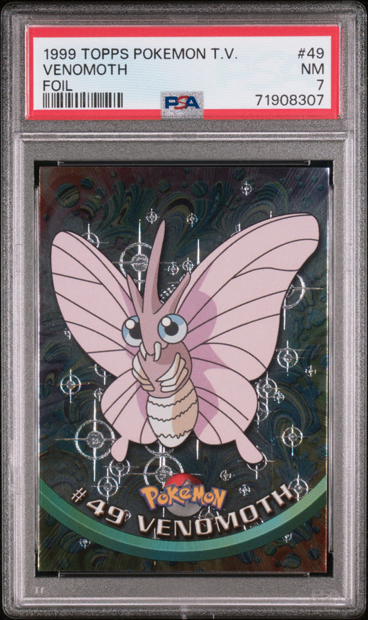 1999 Topps Pokemon Tv #49 Venomoth Foil PSA 7