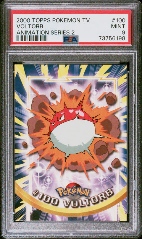2000 Topps Pokemon Tv Animation Series 2 #100 Voltorb Animation Series 2 PSA 9
