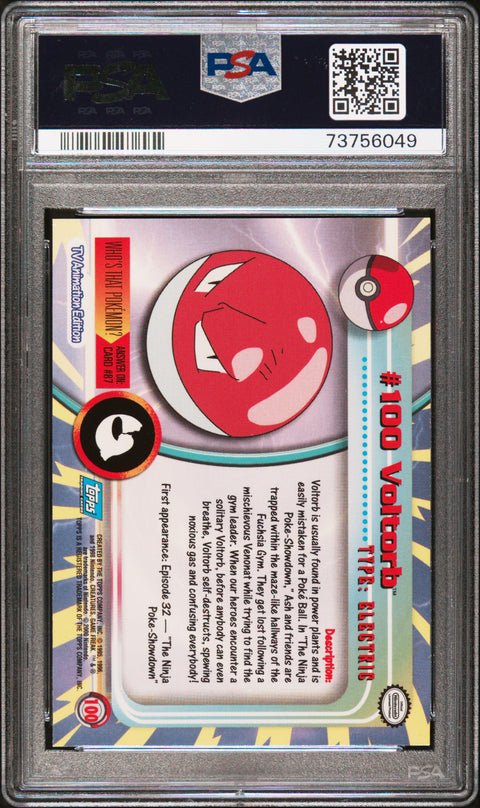 2000 Topps Pokemon Tv Animation Series 2 #100 Voltorb Animation Series 2 PSA 9