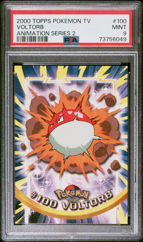 2000 Topps Pokemon Tv Animation Series 2 #100 Voltorb Animation Series 2 PSA 9