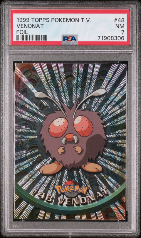 1999 Topps Pokemon Tv #48 Venonat Foil PSA 7