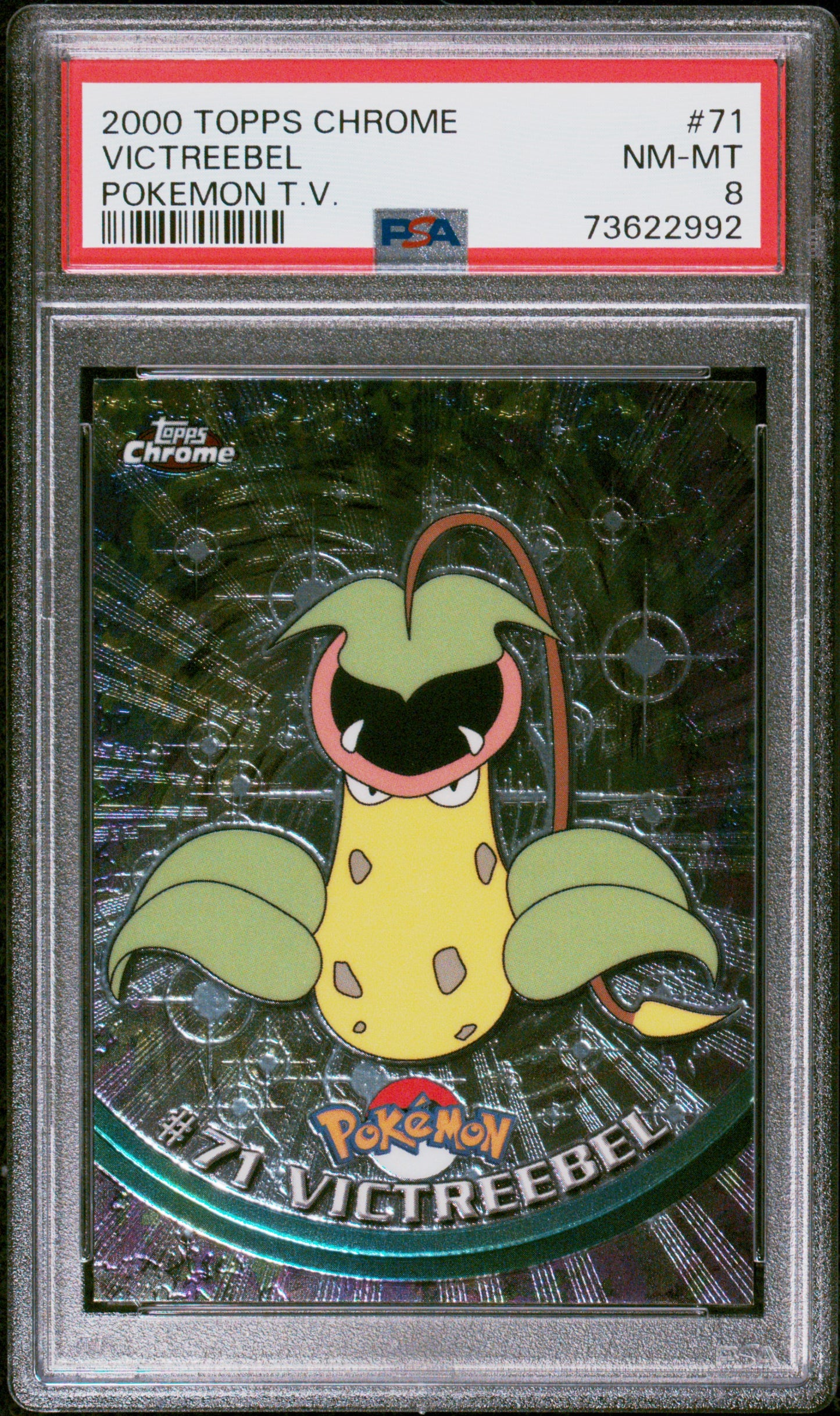2000 Topps Chrome Pokemon T.V. #71 Victreebel Pokemon T.V. PSA 8