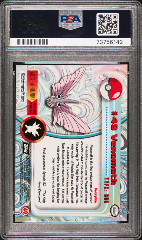 1999 Topps Pokemon Tv #49 Venomoth PSA 8