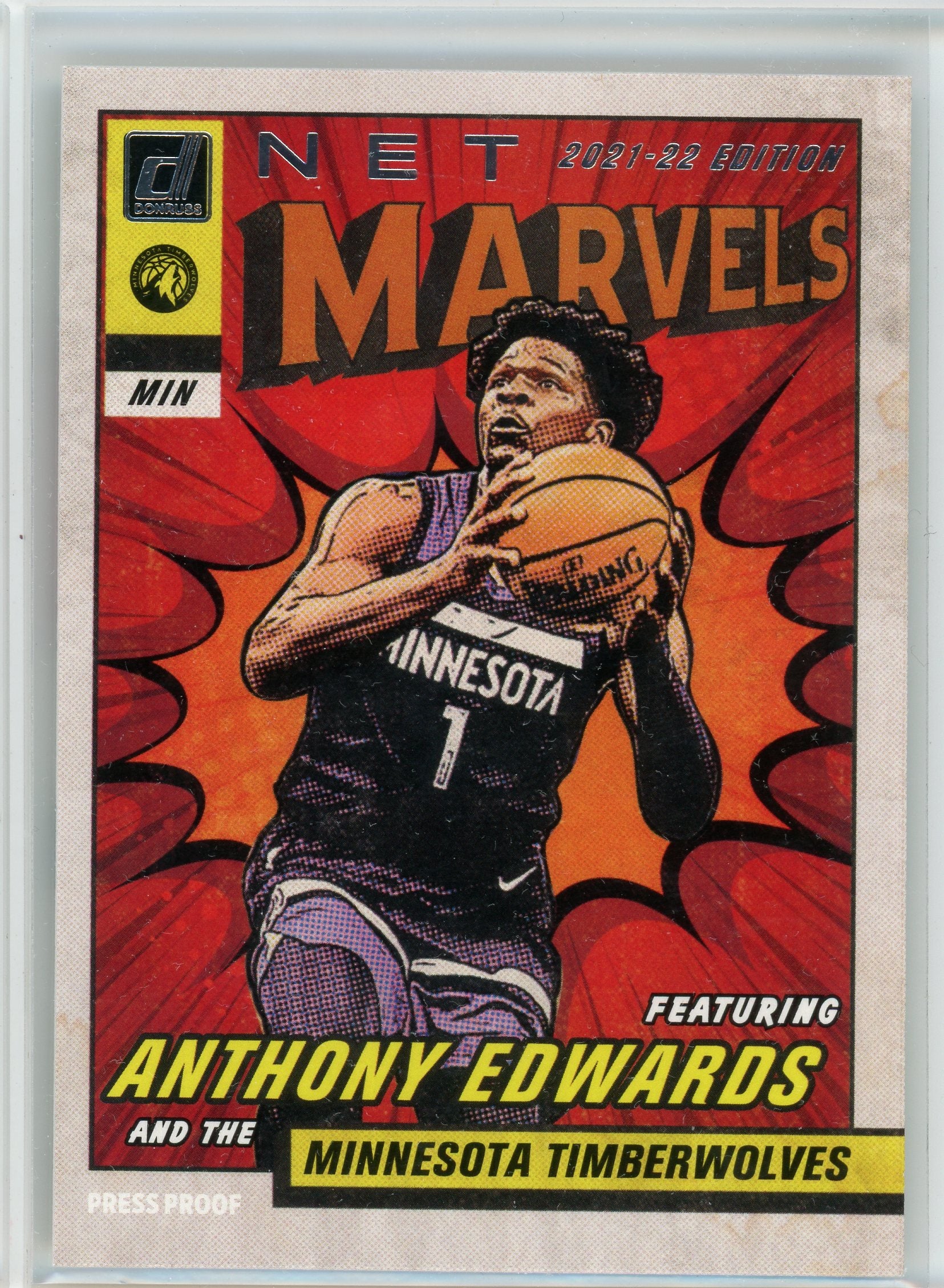 2021-22 Donruss #11 Anthony Edwards Net Marvels Press Proof