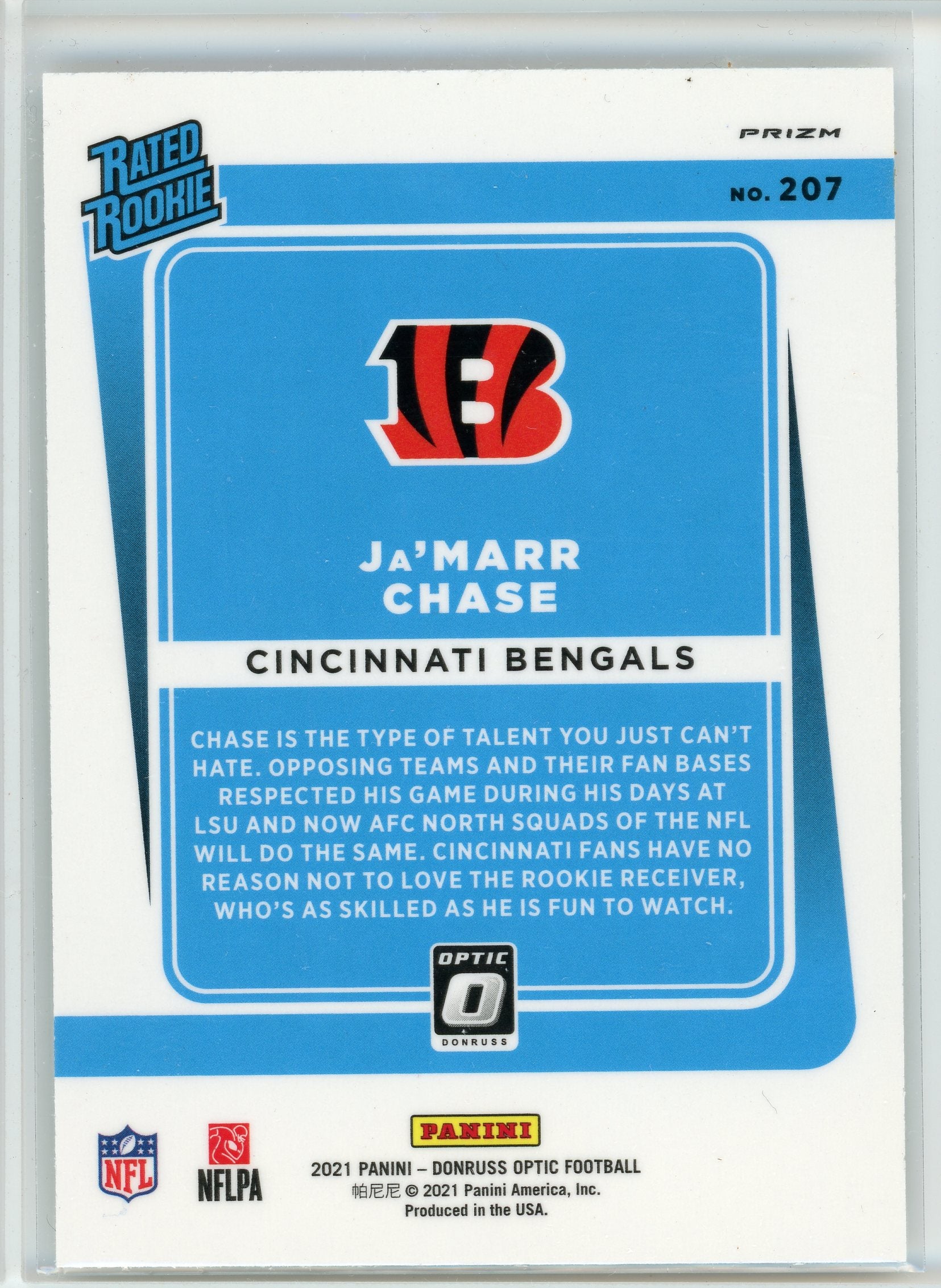 2021 Donruss Optic #207 Ja'Marr Chase Holo