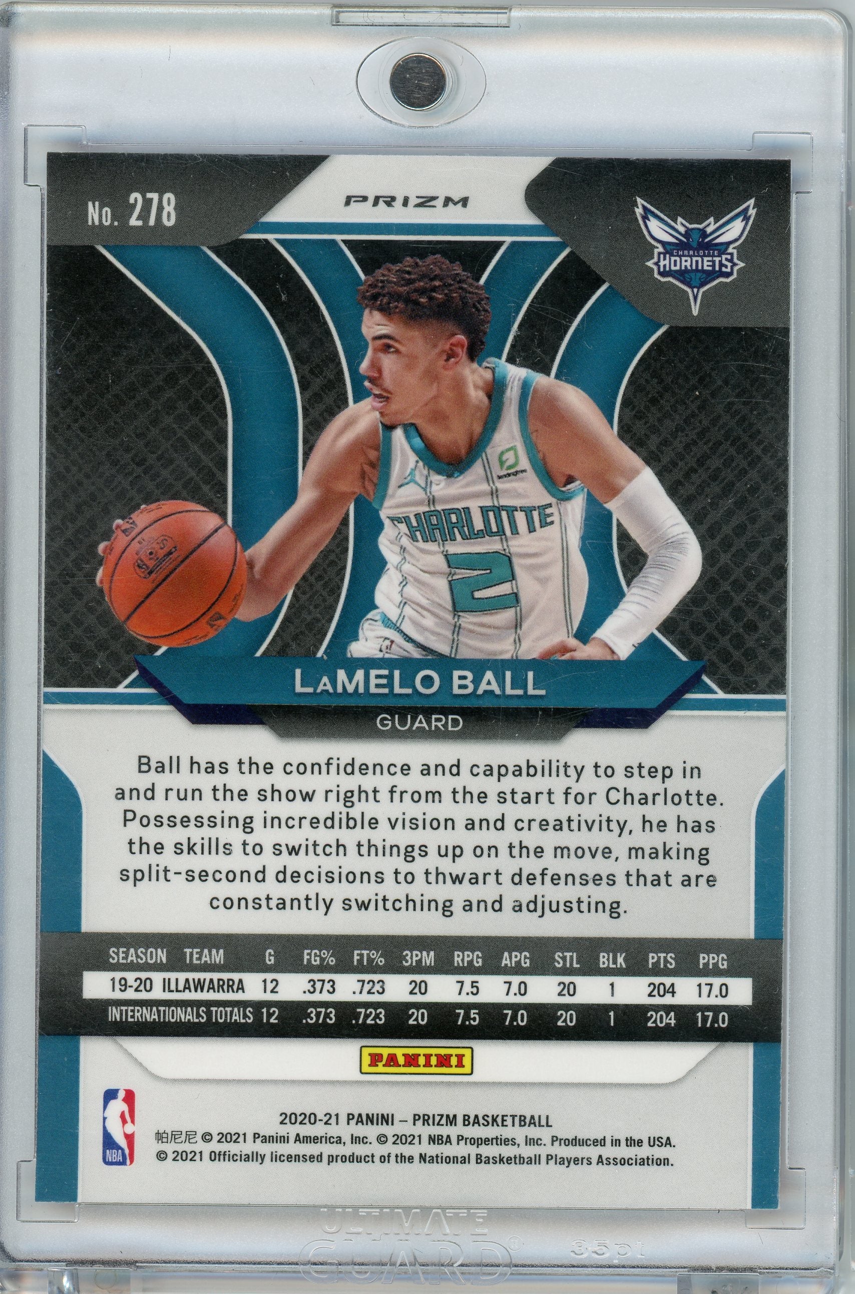 2020-21 Panini Prizm #278 LaMelo Ball Red, White and Blue Prizms