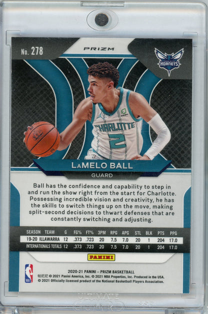 2020-21 Panini Prizm #278 LaMelo Ball Red, White and Blue Prizms